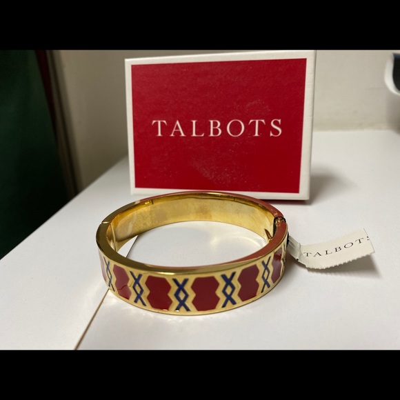 NWT Talbots red & blue enamel bangle bracelet.